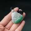 缅甸天然糯种飘翠翡翠吊坠-红掌柜