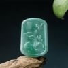 缅甸天然糯种浅绿翡翠冰清玉洁吊坠-红掌柜