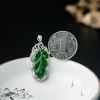 糯冰种翡翠金枝玉叶吊坠-红掌柜