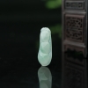 缅甸天然糯冰种翡翠福豆吊坠-红掌柜