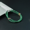 缅甸糯种豆绿翡翠手链-红掌柜