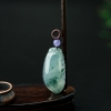 缅甸天然糯冰种飘花翡翠福在眼前吊坠-红掌柜