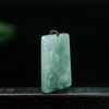 缅甸糯冰种浅绿翡翠荷叶吊坠-红掌柜