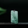 天然糯冰种浅绿翡翠竹报平安吊坠-红掌柜