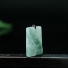 缅甸糯冰种浅绿翡翠竹报平安吊坠-红掌柜