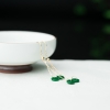 缅甸糯种翠绿翡翠平安扣耳坠-红掌柜