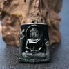缅甸天然冰种墨翠大日如来吊坠-红掌柜