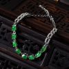 银镶满绿翡翠手链-红掌柜