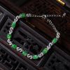 银镶满绿翡翠手链-红掌柜