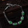 银镶冰种满绿翡翠手链-红掌柜