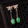 冰糯种满绿翡翠耳钉-红掌柜
