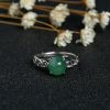 银镶糯种油青翡翠戒指-红掌柜