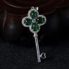 银镶糯冰种翠绿翡翠钥匙吊坠-红掌柜