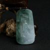 缅甸天然冰糯种浅绿翡翠悟道牌子挂件-红掌柜
