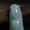 缅甸A货天然糯种浅绿翡翠挂件 - 红掌柜