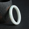 A货天然糯种白色翡翠圆镯 - 红掌柜