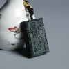 A货天然干青种灰绿翡翠大日如来吊坠 - 红掌柜