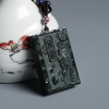 A货天然干青种灰绿翡翠大日如来吊坠 - 红掌柜