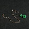 18K金镶钻糯种翠绿翡翠路路通项链 - 红掌柜