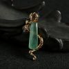 18K金糯冰种晴水翡翠吉祥蛇吊坠 - 红掌柜