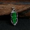 满绿翡翠叶子吊坠 - 红掌柜