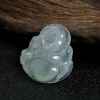 天然冰糯种飘花翡翠笑佛吊坠-红掌柜