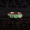缅甸A货天然银镶糯冰种翡翠戒指 - 红掌柜