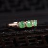 A货天然银镶糯冰种翡翠戒指 - 红掌柜