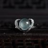 缅甸A货天然银镶冰种翡翠戒指 - 红掌柜