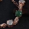 缅甸天然银镶双色翡翠手链-红掌柜