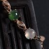 缅甸天然银镶冰糯种翡翠手链-红掌柜