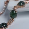 缅甸天然银镶糯种翡翠手链-红掌柜