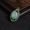 银镶糯种豆绿色翡翠吊坠 - 红掌柜