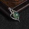 A货天然银镶糯冰种油青翡翠吊坠 - 红掌柜