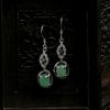 银镶冰种浅绿翡翠耳坠-红掌柜