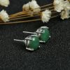 银镶满绿翡翠耳钉-红掌柜