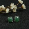 银镶翡翠耳钉-红掌柜