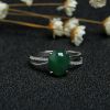 银镶冰糯种翠绿翡翠戒指-红掌柜