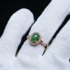 天然冰糯种翠绿翡翠戒指-红掌柜