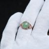 银镶冰糯种翠绿翡翠戒指-红掌柜