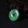缅甸豆种翡翠绿色平安扣吊坠-红掌柜