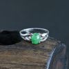 18K金镶缅甸天然糯豆种绿色翡翠戒指-红掌柜