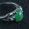 18K金镶缅甸天然绿色翡翠戒指-红掌柜
