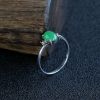 缅甸天然糯种翠色翡翠戒指-红掌柜