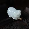 18K金镶糯豆种翡翠猪吊坠-红掌柜