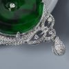 18K金镶钻冰糯种满绿翡翠吊坠-红掌柜