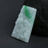 冰糯种带翠翡翠龙牌挂件 - 红掌柜