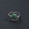 银镶冰种翡翠戒指-红掌柜