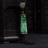 缅甸A货天然花青飘翠翡翠龙柱挂件 - 红掌柜