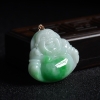 飘绿花翡翠弥勒佛吊坠 - 红掌柜